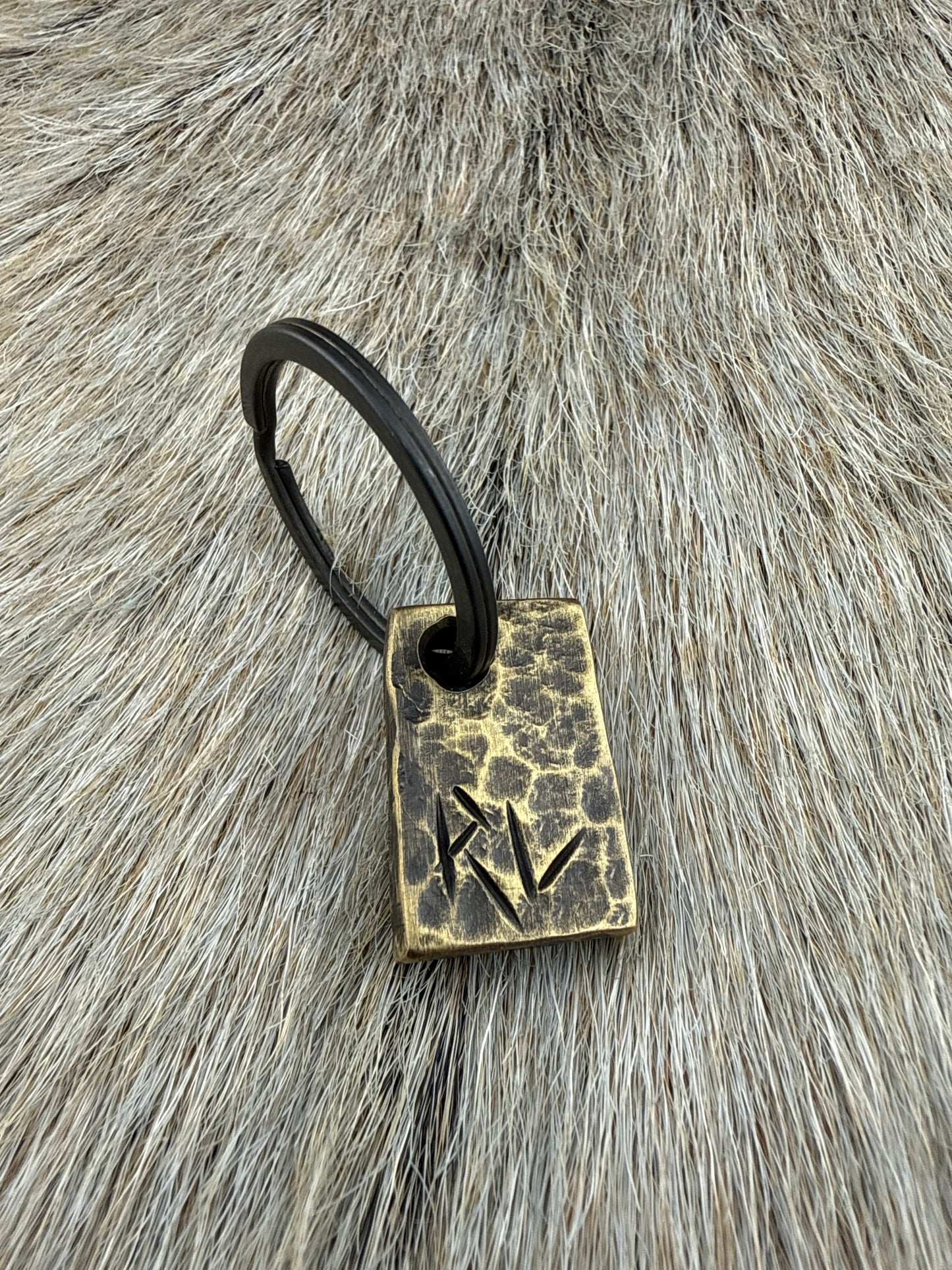 Keychain: Brass Ansuz Rune