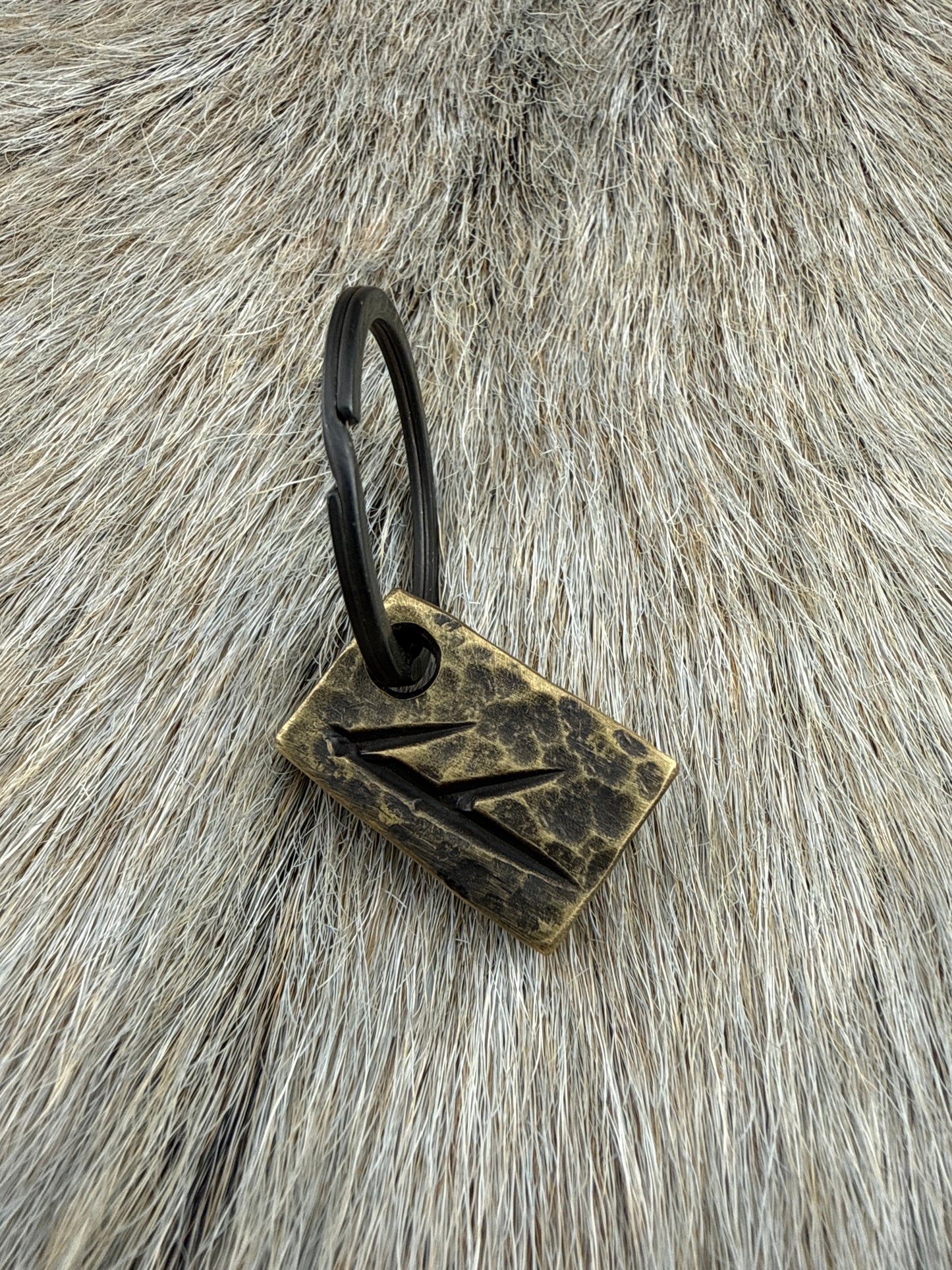 Keychain: Brass Ansuz Rune