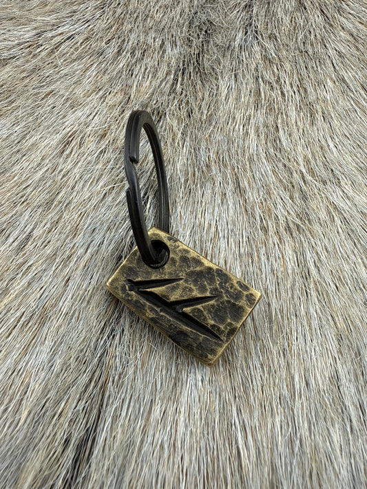 Keychain: Brass Ansuz Rune