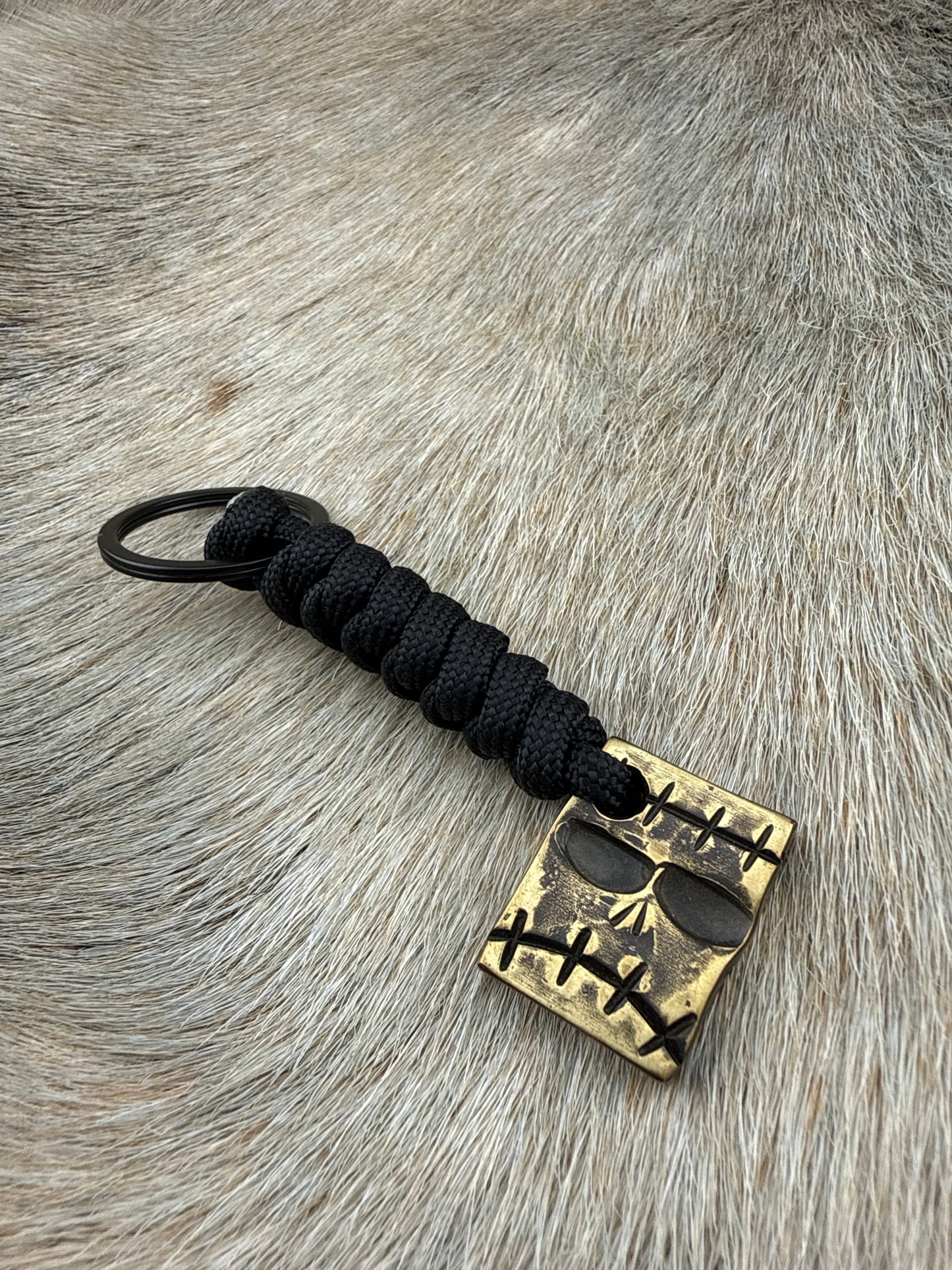 Keychain: Brass FrankenSkull