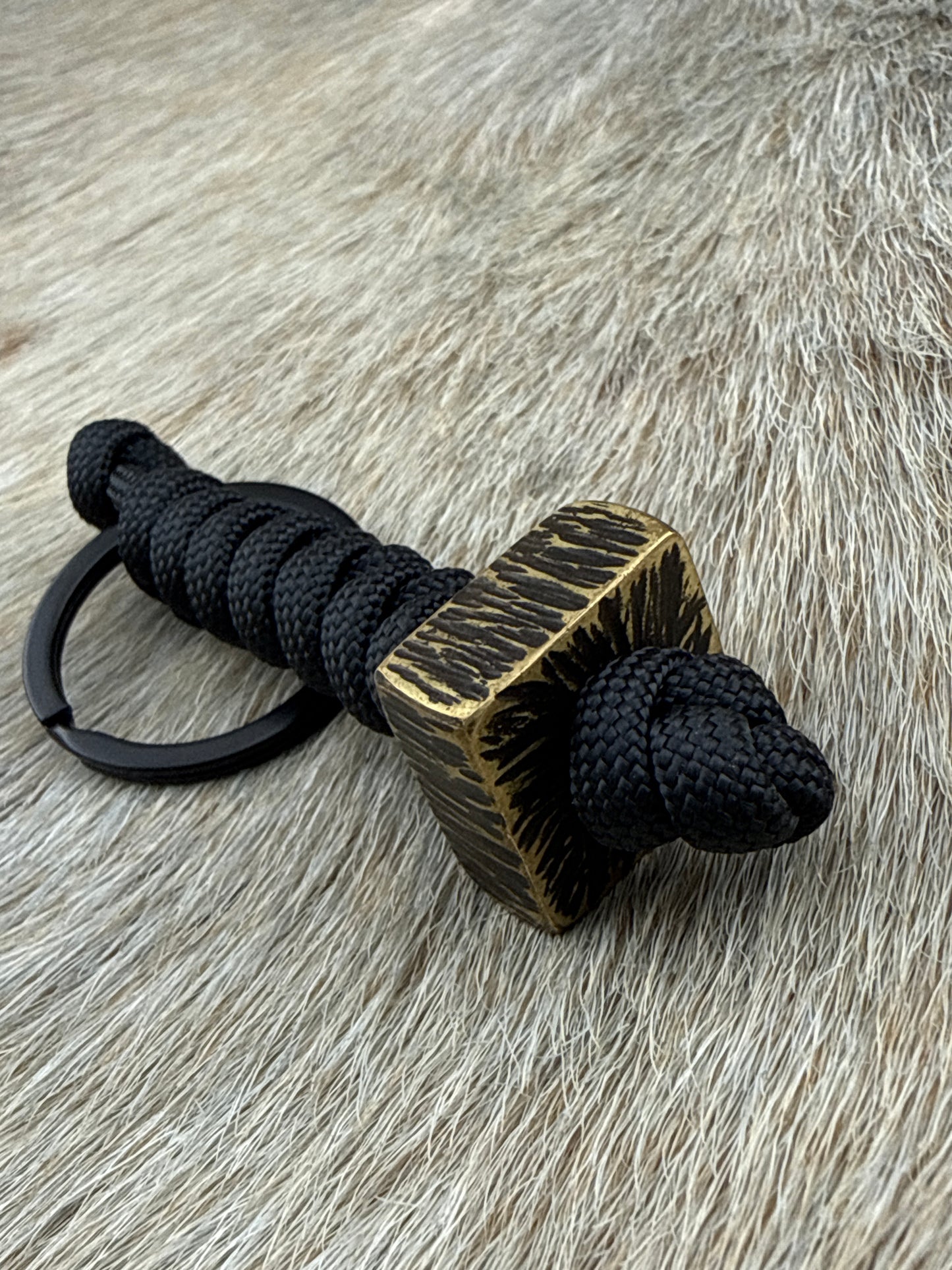 Keychain: Hammered Brass