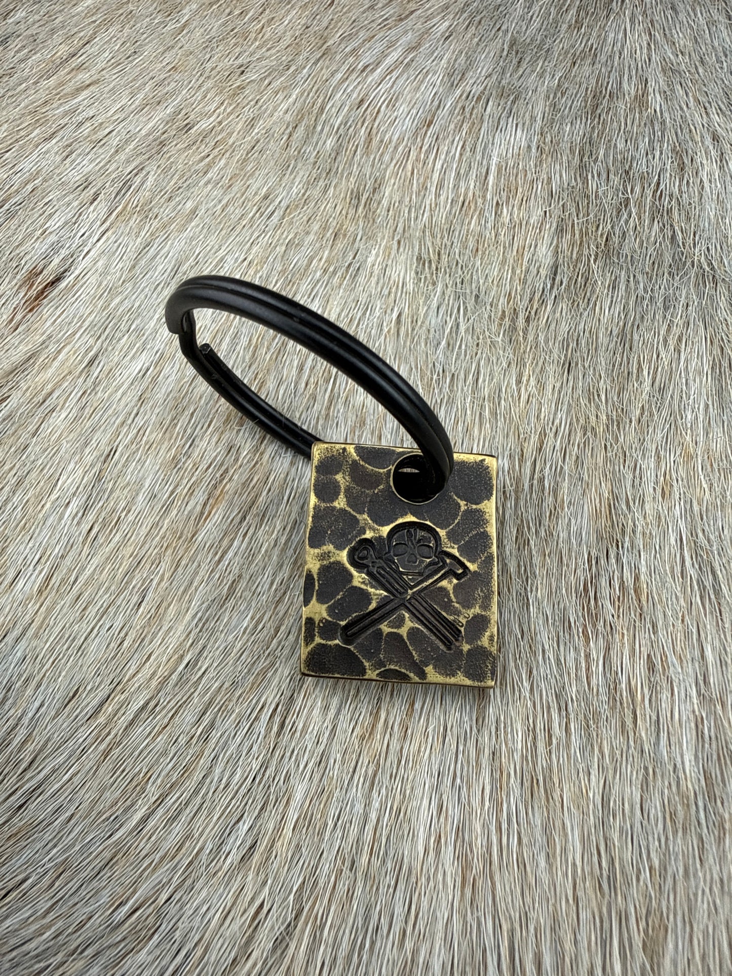 Keychain: Brass RustLand Logo