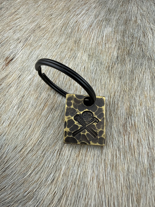 Keychain: Brass RustLand Logo